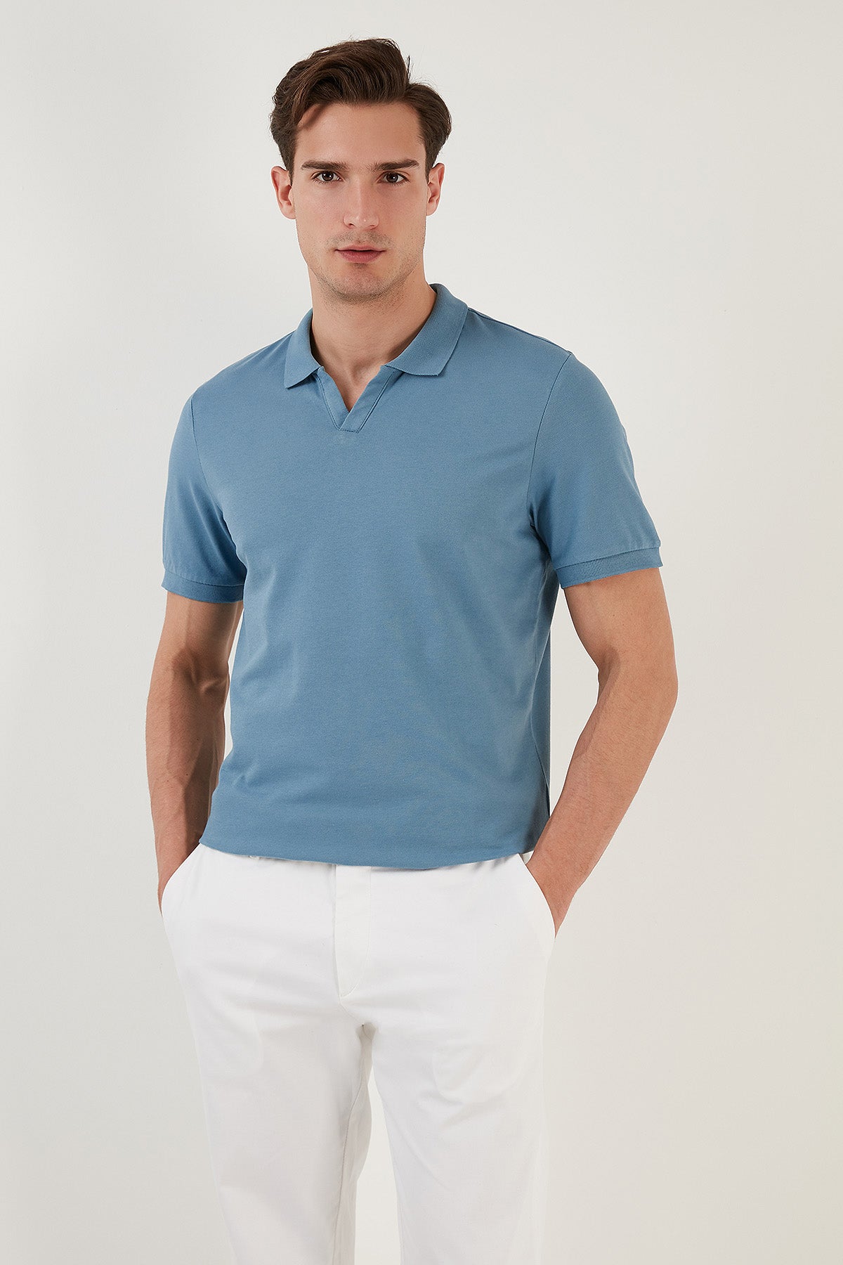 Buratti Regular Fit Pamuklu Erkek Polo Yaka T Shirt 5902141 MAVİ