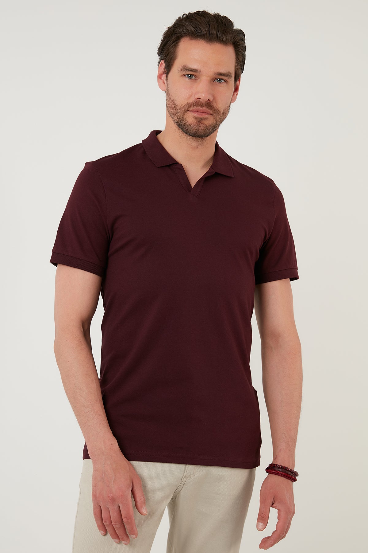 Buratti Regular Fit Pamuklu Erkek Polo Yaka T Shirt 5902141 VİŞNE