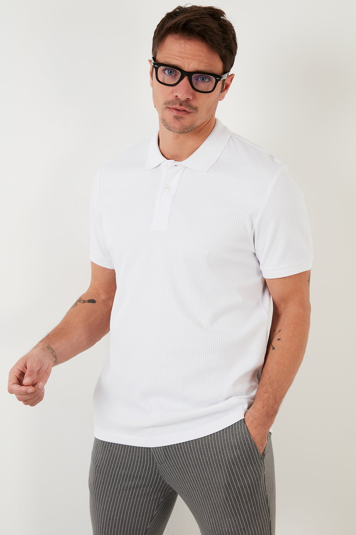 Buratti Pamuklu Regular Fit Düğmeli Erkek Polo Yaka T Shirt 5902281 BEYAZ