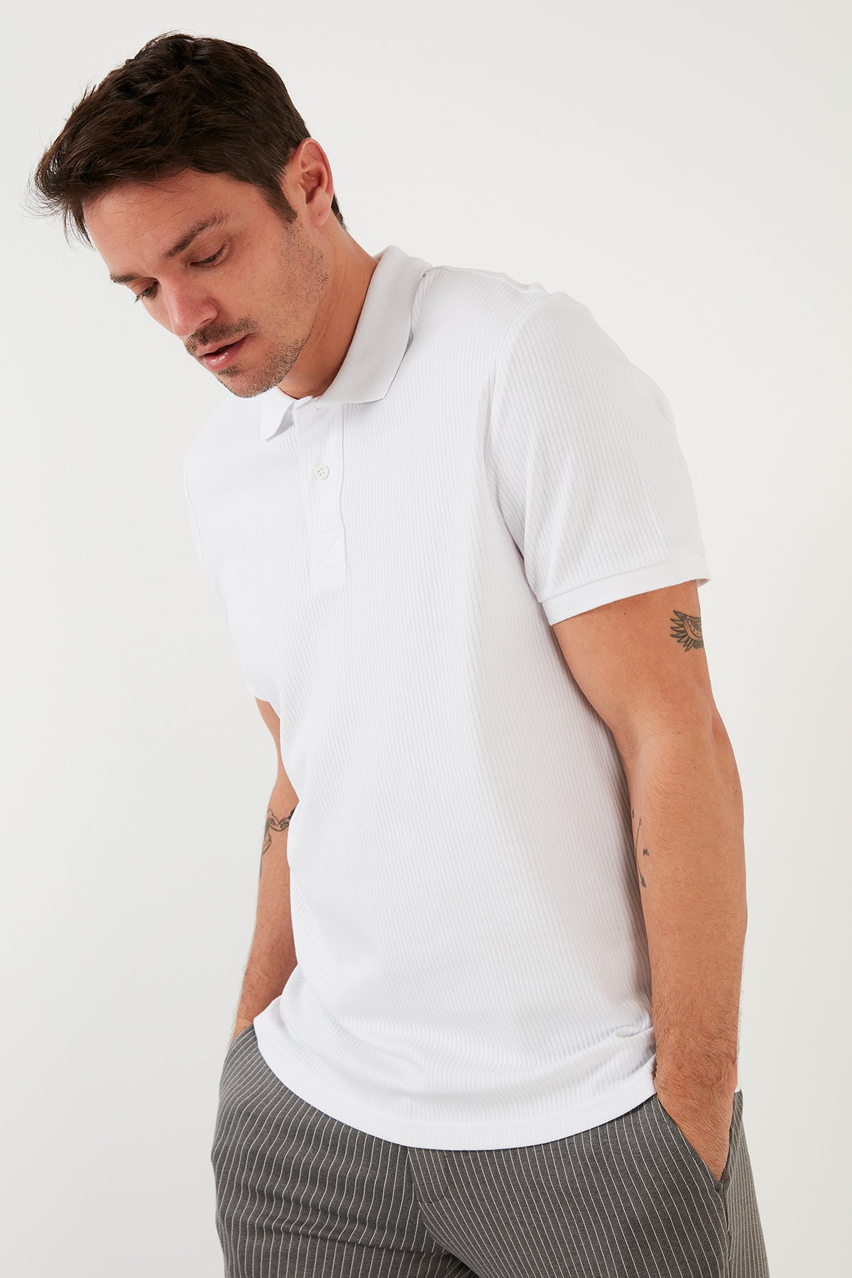 Buratti Pamuklu Regular Fit Düğmeli Erkek Polo Yaka T Shirt 5902281 BEYAZ