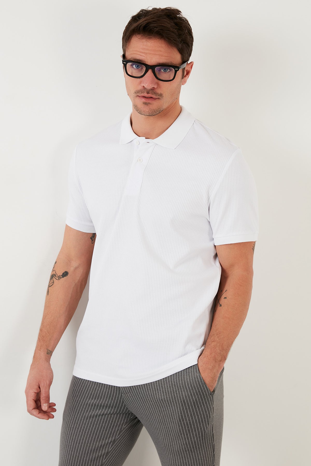 Buratti Pamuklu Regular Fit Düğmeli Erkek Polo Yaka T Shirt 5902281 BEYAZ