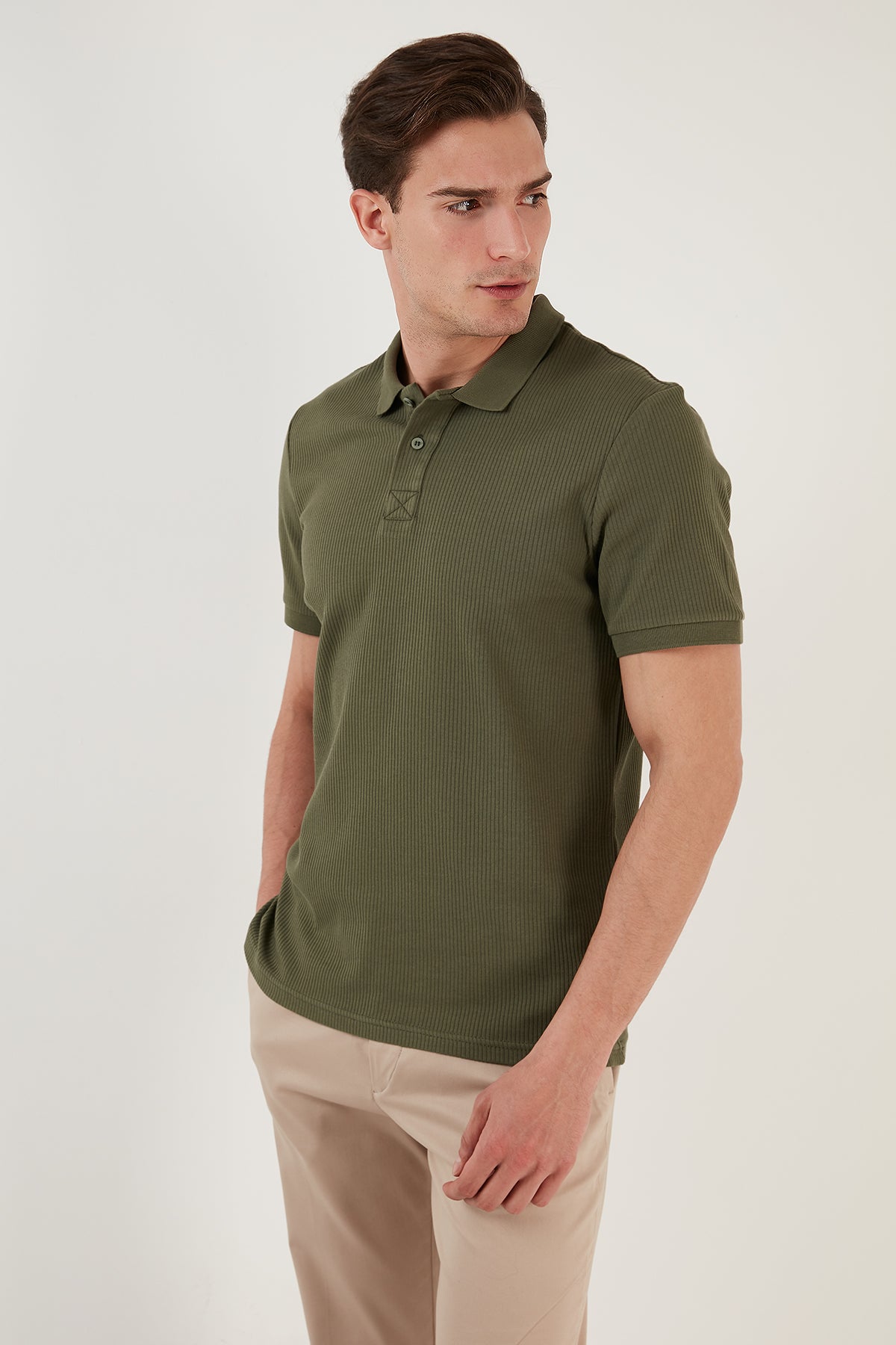 Buratti Pamuklu Regular Fit Düğmeli Erkek Polo Yaka T Shirt 5902281 HAKİ