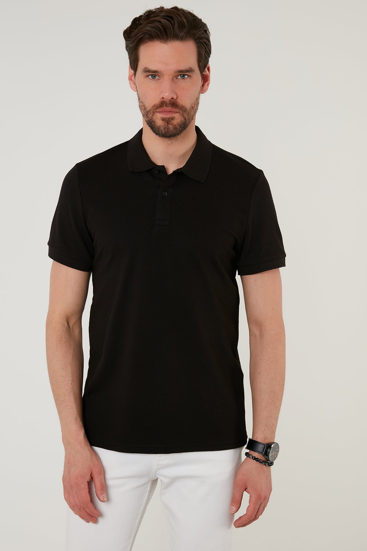 Buratti Regular Fit Pamuklu Düğmeli Erkek Polo Yaka T Shirt 5902326 SİYAH