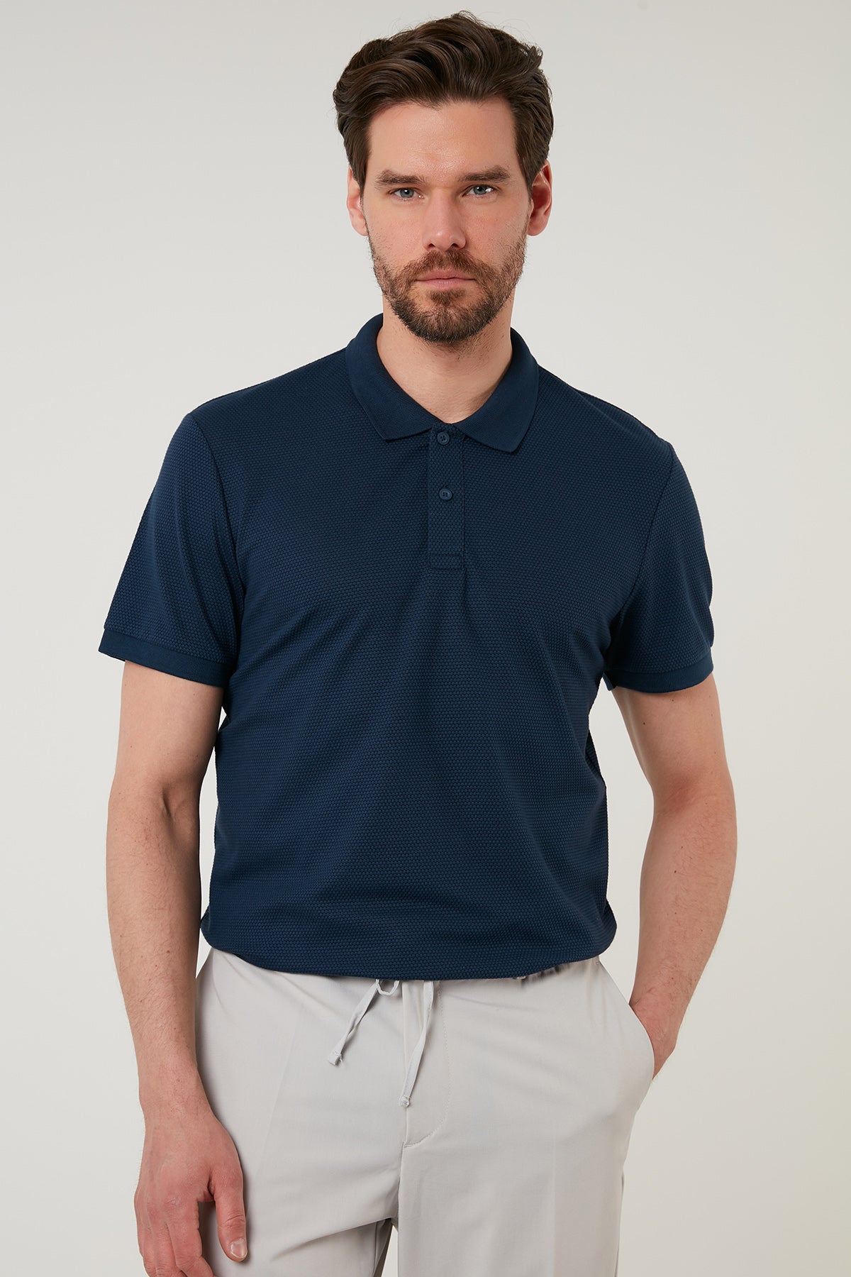 Buratti Regular Fit Pamuklu Düğmeli Erkek Polo Yaka T Shirt 5902326 İNDİGO