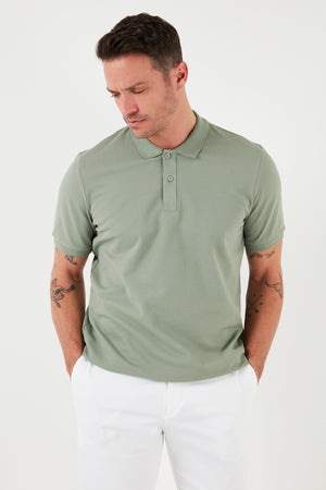 Buratti Regular Fit Pamuklu Düğmeli Erkek Polo Yaka T Shirt 5902326 ELMA YEŞİLİ