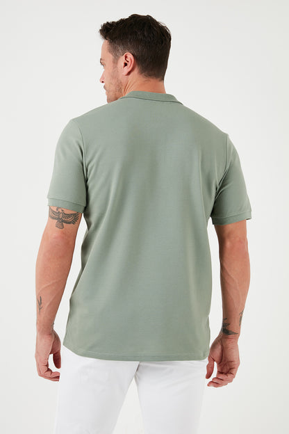 Buratti Regular Fit Pamuklu Düğmeli Erkek Polo Yaka T Shirt 5902326 ELMA YEŞİLİ