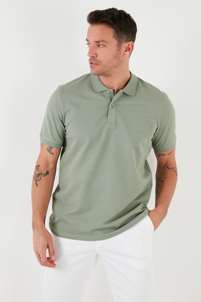 Buratti Regular Fit Pamuklu Düğmeli Erkek Polo Yaka T Shirt 5902326 ELMA YEŞİLİ