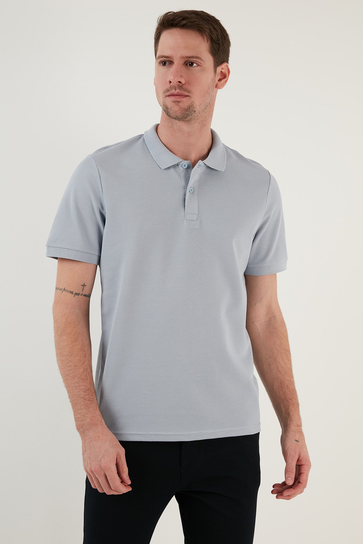 Buratti Regular Fit Pamuklu Düğmeli Erkek Polo Yaka T Shirt 5902326 AÇIK GRİ