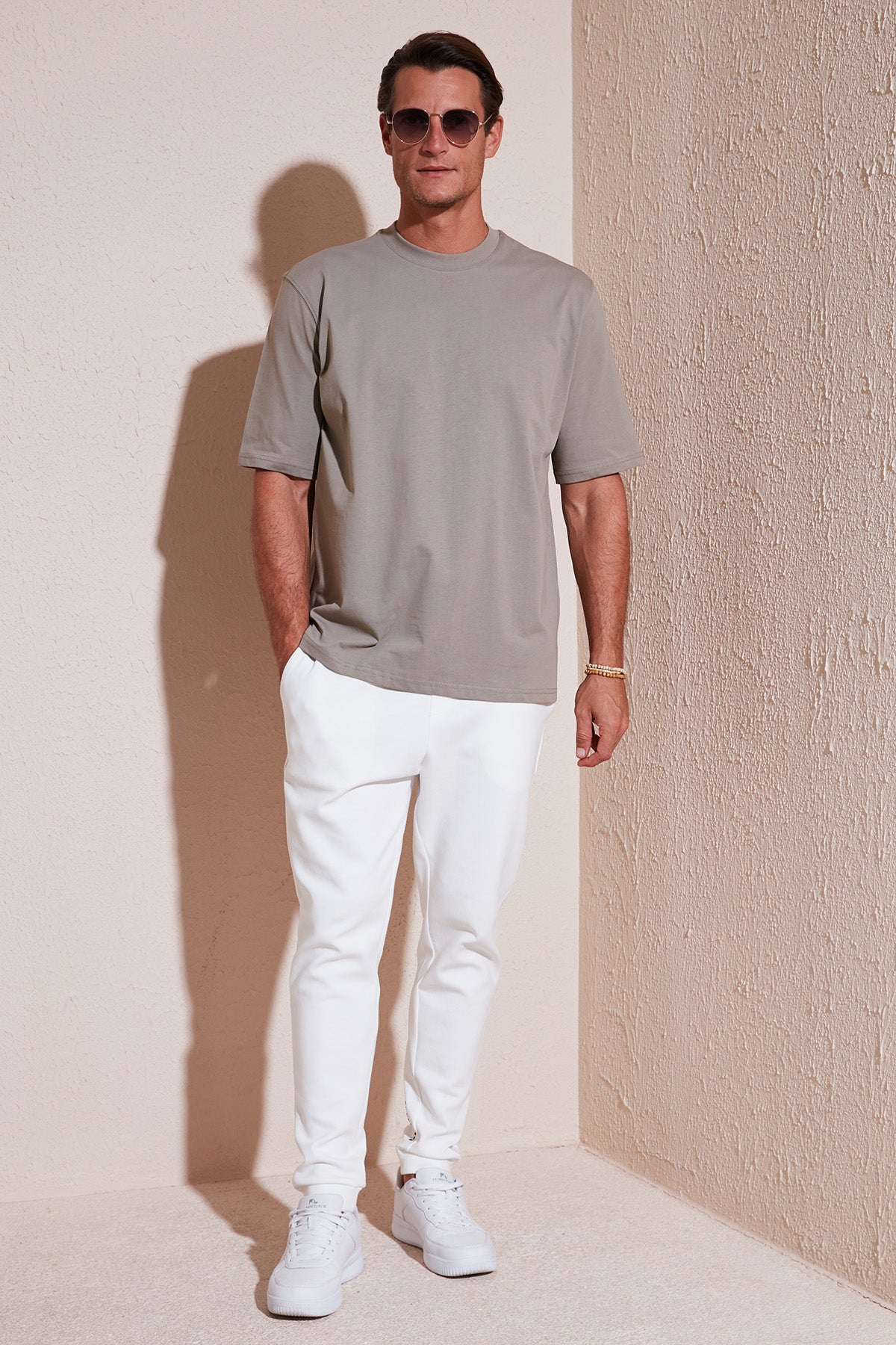 Buratti Pamuklu Oversize Bisiklet Yaka Basic Erkek T Shirt 5902365 Vizon Yeşili