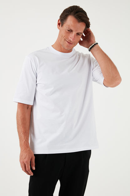 Buratti Pamuklu Oversize Bisiklet Yaka Basic Erkek T Shirt 5902365 Kar Beyaz