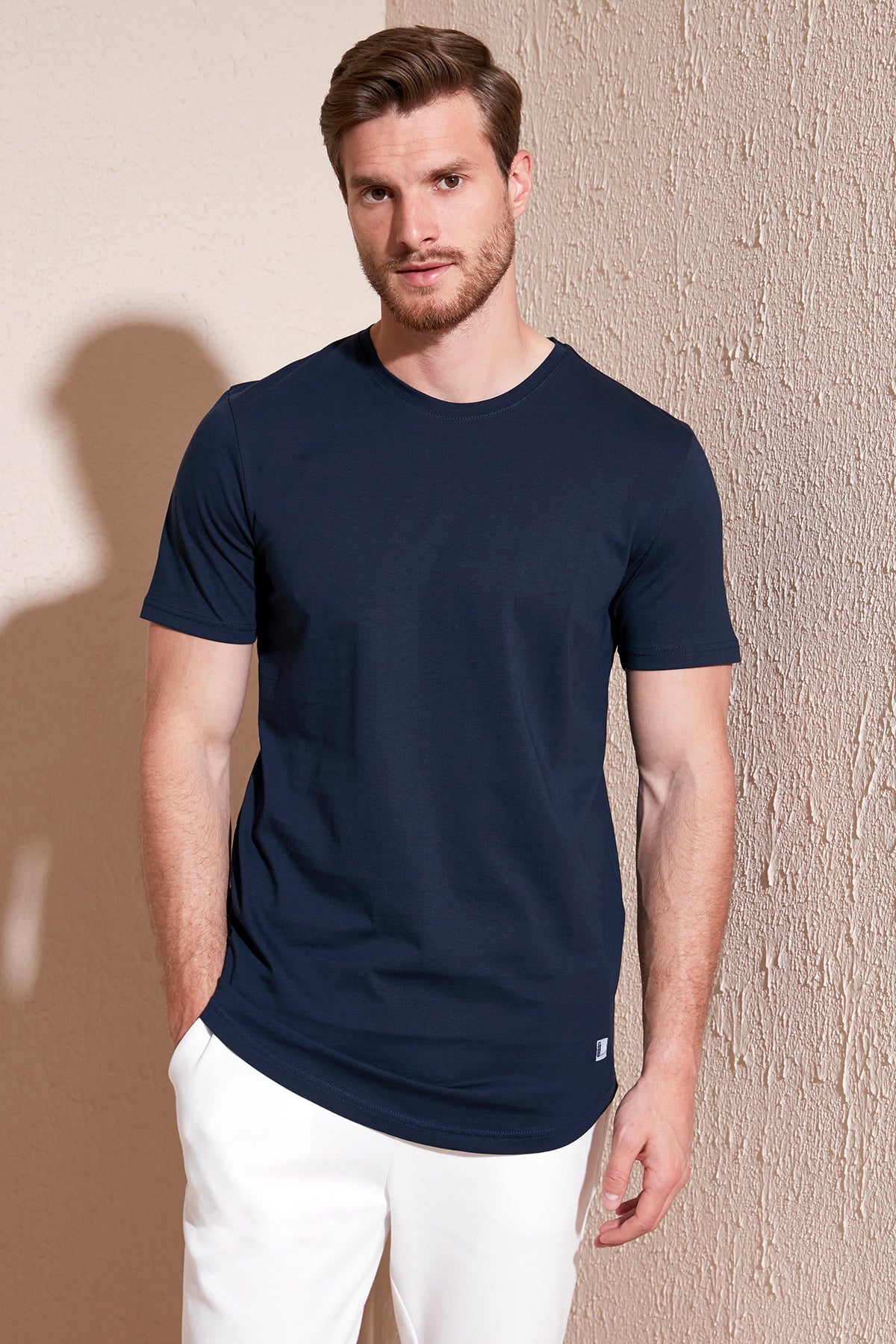 Buratti % 100 Pamuk Regular Fit Bisiklet Yaka T shirt Erkek T Shirt 5902511 İNDİGO