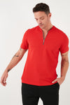 Buratti Pamuklu Regular Fit Yarım Fermuarlı Erkek T Shirt 5902653 KIRMIZI