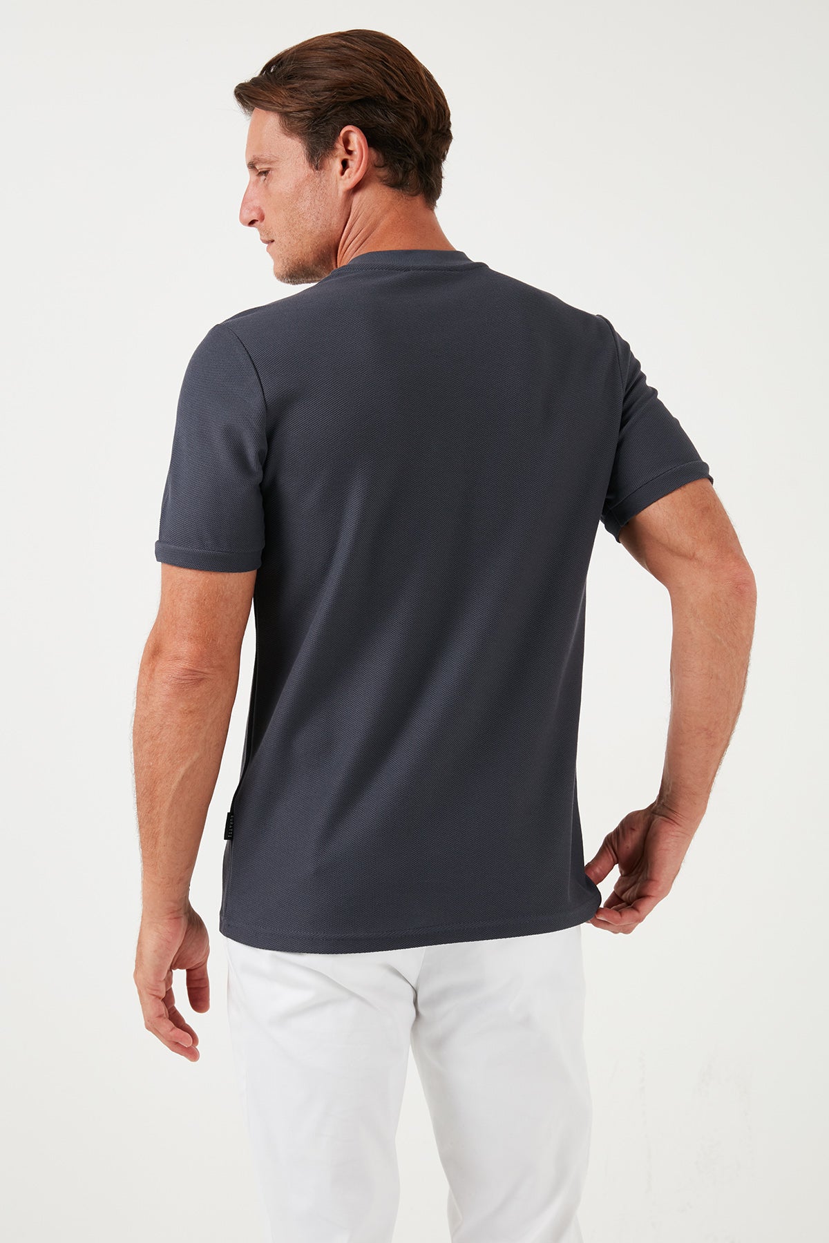 Buratti Pamuklu Regular Fit Yarım Fermuarlı Erkek T Shirt 5902653 ANTRASİT