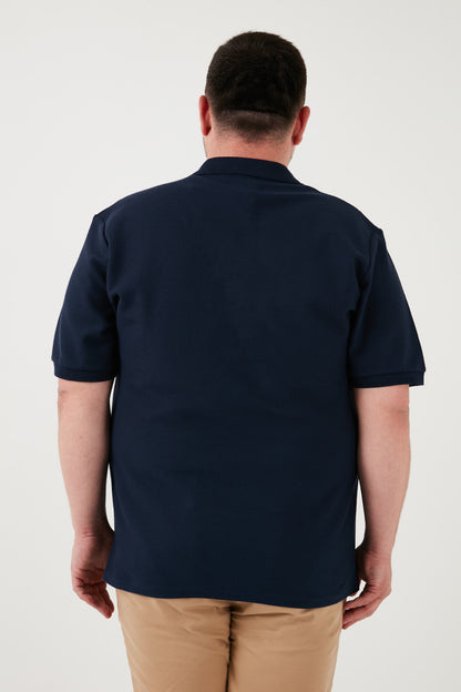 Buratti Büyük Beden Pamuklu Regular Fit Erkek Polo Yaka T Shirt 5902729B İNDİGO