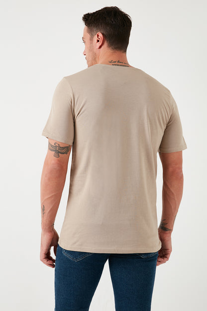 Buratti % 100 Pamuk Bisiklet Yaka Regular Fit Erkek T Shirt 5902753 VİZON