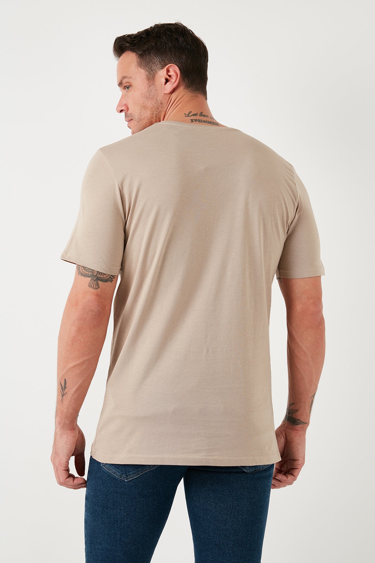 Buratti % 100 Pamuk Bisiklet Yaka Regular Fit Erkek T Shirt 5902757 VİZON