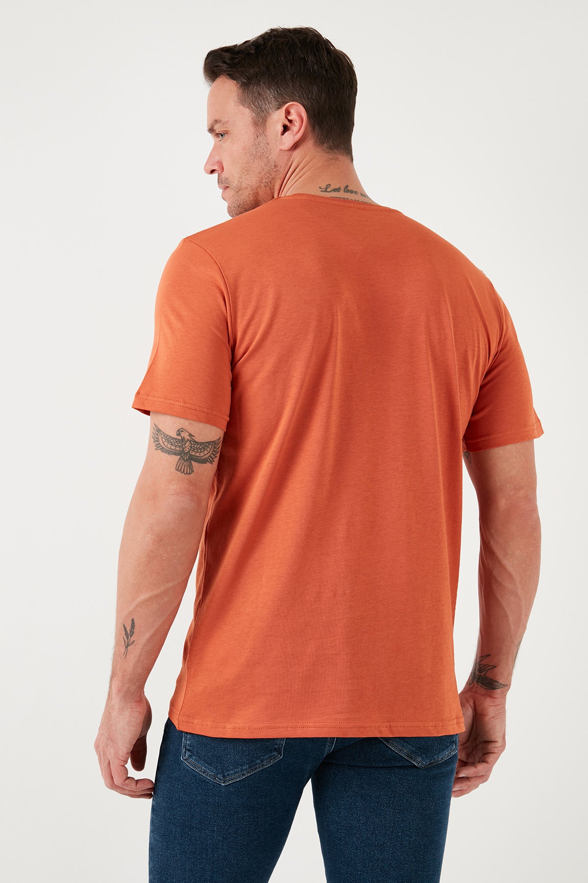 Buratti % 100 Pamuk Bisiklet Yaka Regular Fit Erkek T Shirt 5902757 Tarçın