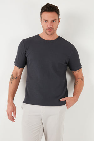 Buratti Pamuklu Bisiklet Yaka Regular Fit Basic Erkek T Shirt 5902759 ANTRASİT