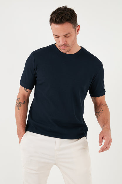 Buratti Pamuklu Bisiklet Yaka Regular Fit Basic Erkek T Shirt 5902759 İNDİGO