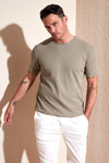 Buratti Pamuklu Bisiklet Yaka Regular Fit Basic Erkek T Shirt 5902759 Vizon Yeşili