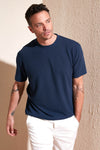 Buratti Pamuklu Bisiklet Yaka Regular Fit Basic Erkek T Shirt 5902767 İNDİGO