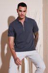 Buratti Pamuklu Regular Fit Fermuarlı Erkek Polo Yaka T Shirt 5902915 ANTRASİT