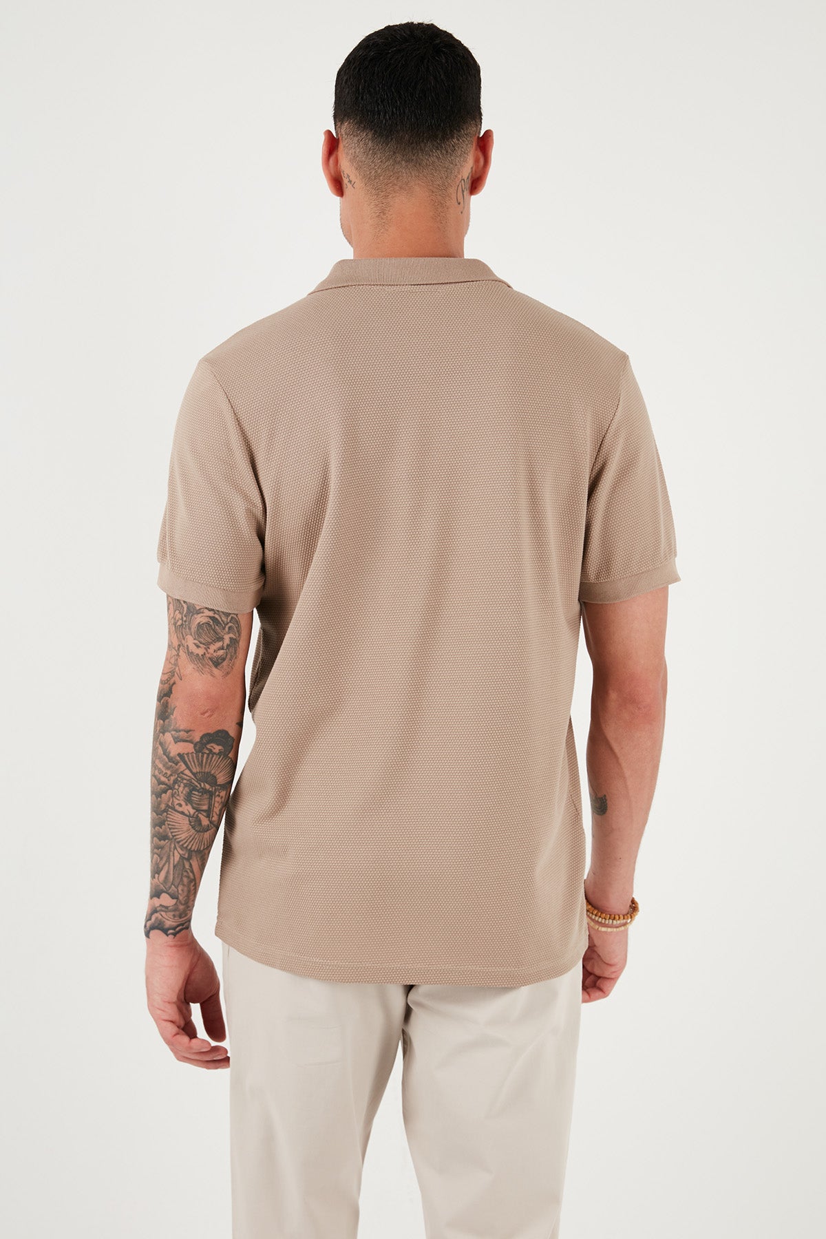 Buratti Pamuklu Regular Fit Fermuarlı Erkek Polo Yaka T Shirt 5902915 VİZON