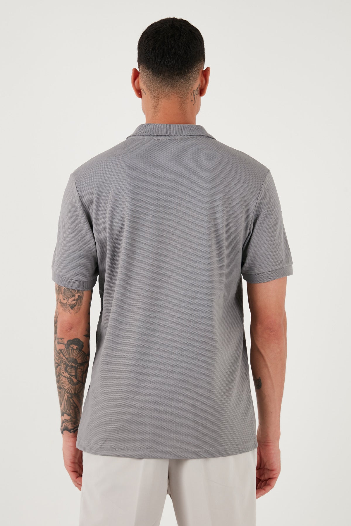 Buratti Pamuklu Regular Fit Fermuarlı Erkek Polo Yaka T Shirt 5902915 Kül