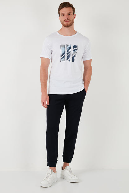 Buratti Pamuklu Slim Fit Bisiklet Yaka Erkek T Shirt 646R7950 BEYAZ