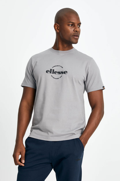 Ellesse Logolu Bisiklet Yaka % 100 Pamuk Erkek T Shirt EM165-GI GRİ