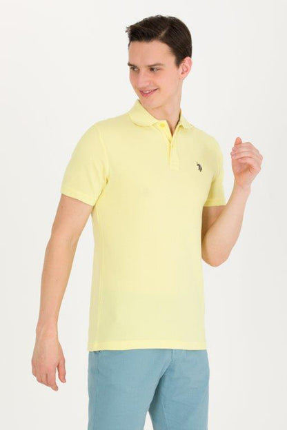 U.S. Polo Pamuklu Slim Fit Erkek Polo Yaka T Shirt G081GL0111570718 AÇIK SARI