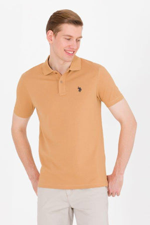 U.S. Polo Pamuklu Slim Fit Erkek Polo Yaka T Shirt G081GL0111570718 Camel