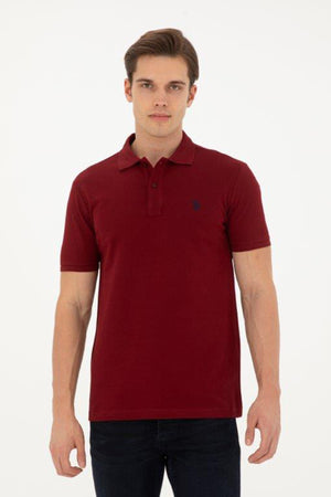 U.S. Polo Pamuklu Slim Fit Erkek Polo Yaka T Shirt G081GL0111792406 BORDO