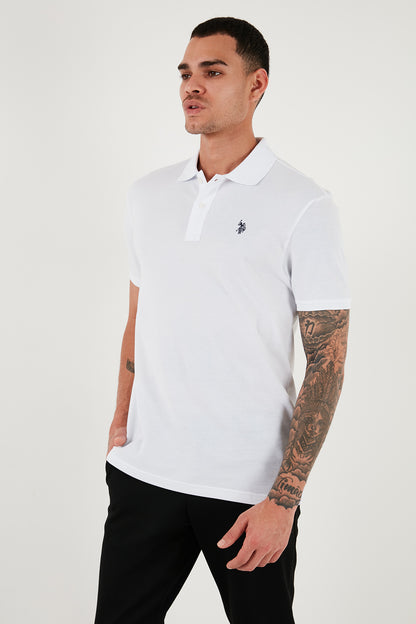 U.S. Polo Pamuklu Slim Fit Erkek Polo Yaka T Shirt G081GL0111792406 BEYAZ