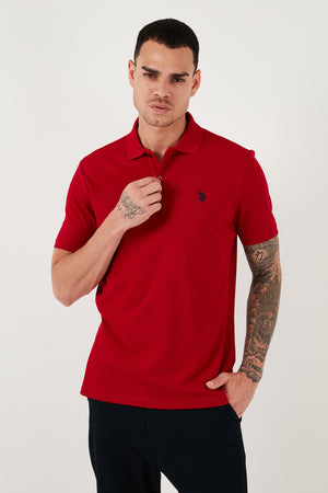 U.S. Polo Pamuklu Slim Fit Erkek Polo Yaka T Shirt G081GL0111792406 BORDO