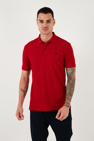 U.S. Polo Pamuklu Slim Fit Erkek Polo Yaka T Shirt G081GL0111792406 BORDO