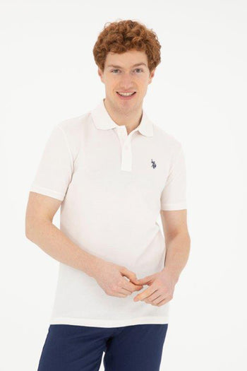 U.S. Polo Pamuklu Slim Fit Erkek Polo Yaka T Shirt G081GL0111792406 EKRU