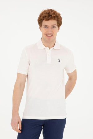 U.S. Polo Pamuklu Slim Fit Erkek Polo Yaka T Shirt G081GL0111792406 EKRU