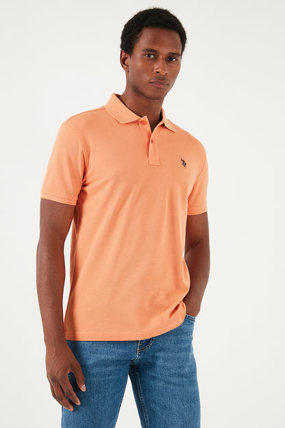 U.S. Polo Pamuklu Slim Fit Erkek Polo Yaka T Shirt G081GL0111792406 KİREMİT