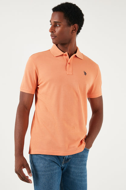 U.S. Polo Pamuklu Slim Fit Erkek Polo Yaka T Shirt G081GL0111792406 KİREMİT