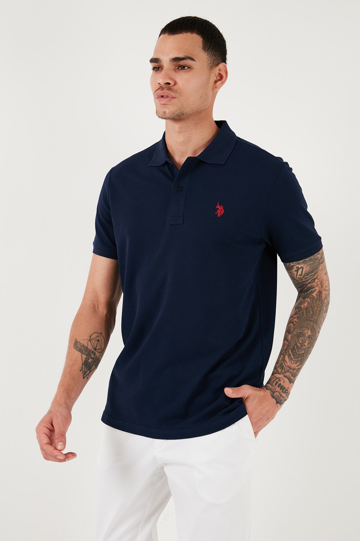 U.S. Polo Pamuklu Slim Fit Erkek Polo Yaka T Shirt G081GL0111792406 LACİVERT