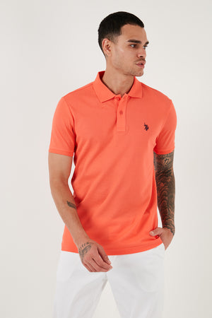 U.S. Polo Pamuklu Slim Fit Erkek Polo Yaka T Shirt G081GL0111792406 NAR ÇİÇEĞİ