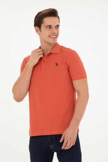 U.S. Polo Pamuklu Slim Fit Erkek Polo Yaka T Shirt G081GL0111792406 PUDRA