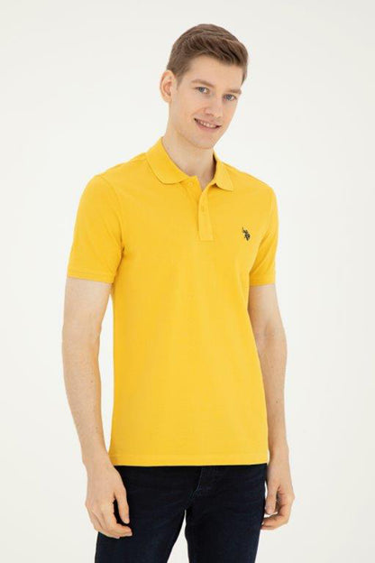 U.S. Polo Pamuklu Slim Fit Erkek Polo Yaka T Shirt G081GL0111792406 Safran