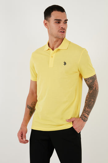 U.S. Polo Pamuklu Slim Fit Erkek Polo Yaka T Shirt G081GL0111792406 SARI