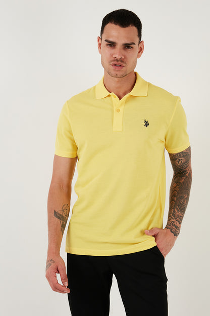 U.S. Polo Pamuklu Slim Fit Erkek Polo Yaka T Shirt G081GL0111792406 SARI