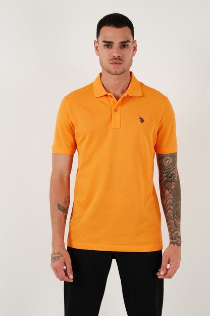 U.S. Polo Pamuklu Slim Fit Erkek Polo Yaka T Shirt G081GL0111792406 TURUNCU