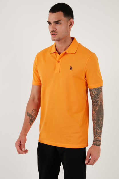 U.S. Polo Pamuklu Slim Fit Erkek Polo Yaka T Shirt G081GL0111792406 TURUNCU