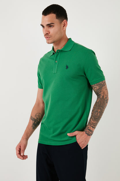 U.S. Polo Pamuklu Slim Fit Erkek Polo Yaka T Shirt G081GL0111792406 YEŞİL