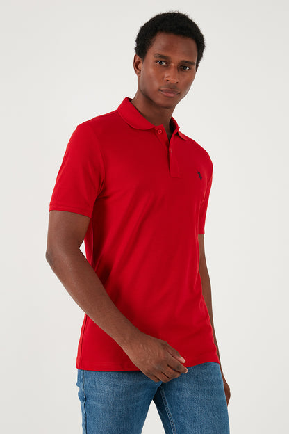 U.S. Polo Pamuklu Slim Fit Erkek Polo Yaka T Shirt G081GL0111792406 KIRMIZI